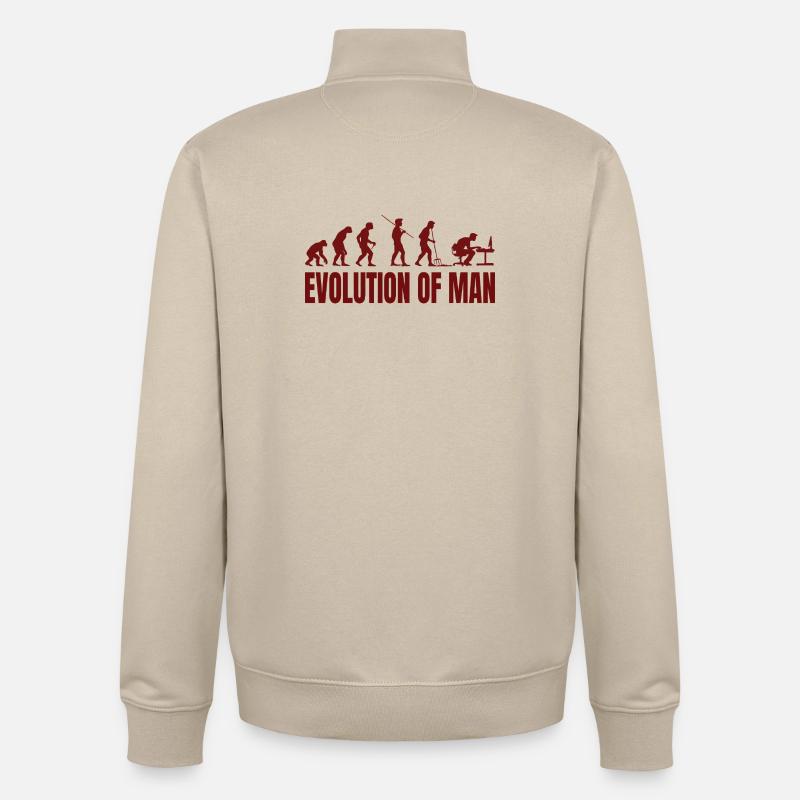 Computer PC Evolution Computer Scientist Programmer - Unisex Organic Zip Sweatshirt by Stanley/Stella - desert dust