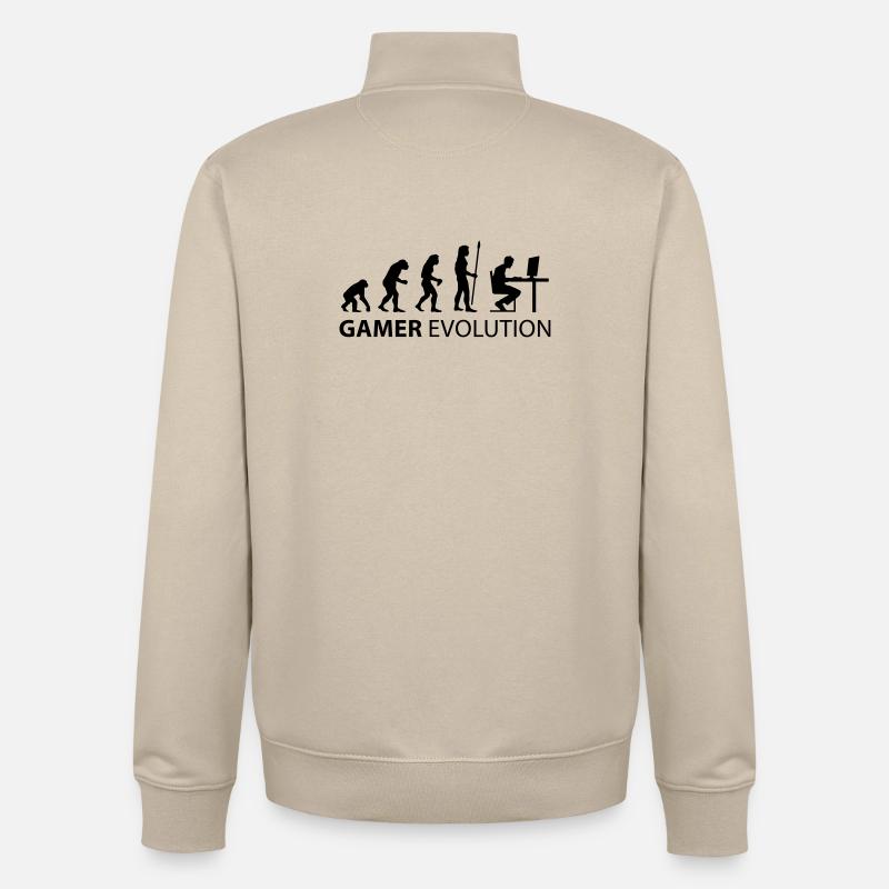 l'évolution de gamer - Sweat zippé unisexe en coton bio Stanley/Stella - beige crème