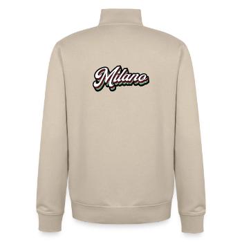 Milano Neon Lettering - Unisex Organic Zip Sweatshirt by Stanley/Stella - desert dust - Back - AI Model Male 185 dark (185cm)