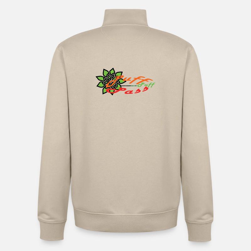 Puff-Puff-Pass !!! - Sweat zippé unisexe en coton bio Stanley/Stella - beige crème