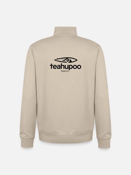 Teahupoo Tahiti Surf - Sweat zippé unisexe en coton bio Stanley/Stella - beige crème