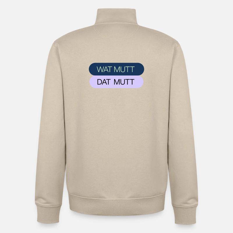 WAT MUTT - DAT MUTT - Unisex Organic Zip Sweatshirt von Stanley/Stella - Cremebeige