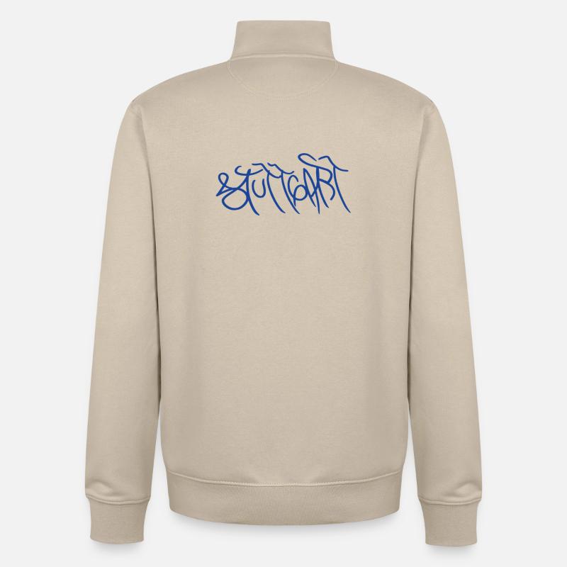 Stuttgart dans le style graffiti - Sweat zippé unisexe en coton bio Stanley/Stella - beige crème