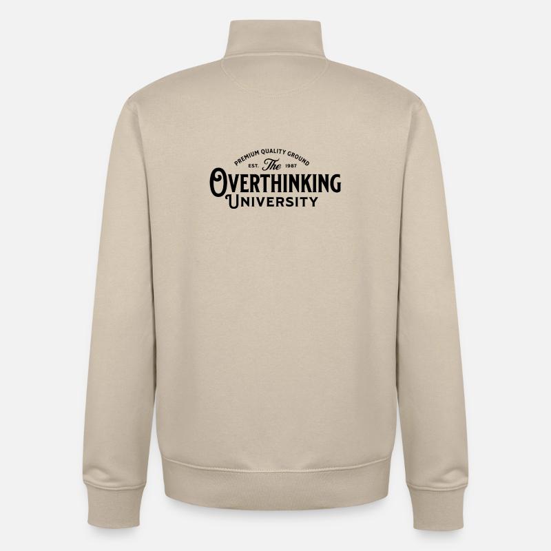 Overthinking_University - Sweat zippé unisexe en coton bio Stanley/Stella - beige crème