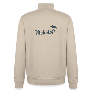 Mahalo Hawaii Palm Tree Beach Aloha Island Vibes - Unisex Organic Zip Sweatshirt von Stanley/Stella - Cremebeige - Hinten - AI Model Male 185 dark (185cm)