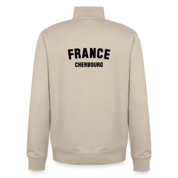 CHERBOURG France Frankreich - Unisex Organic Zip Sweatshirt von Stanley/Stella - Cremebeige - Hinten - AI Model Male 185 dark (185cm)