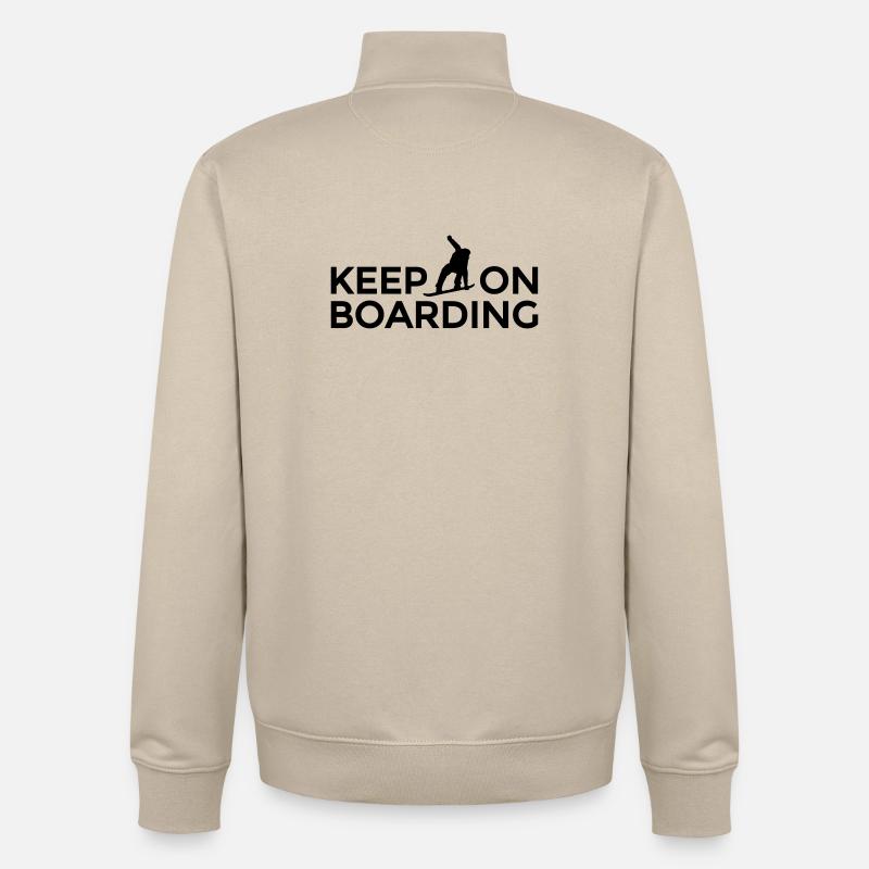 Continue de monter Après-ski Snowboardeur Snowboard - Sweat zippé unisexe en coton bio Stanley/Stella - beige crème