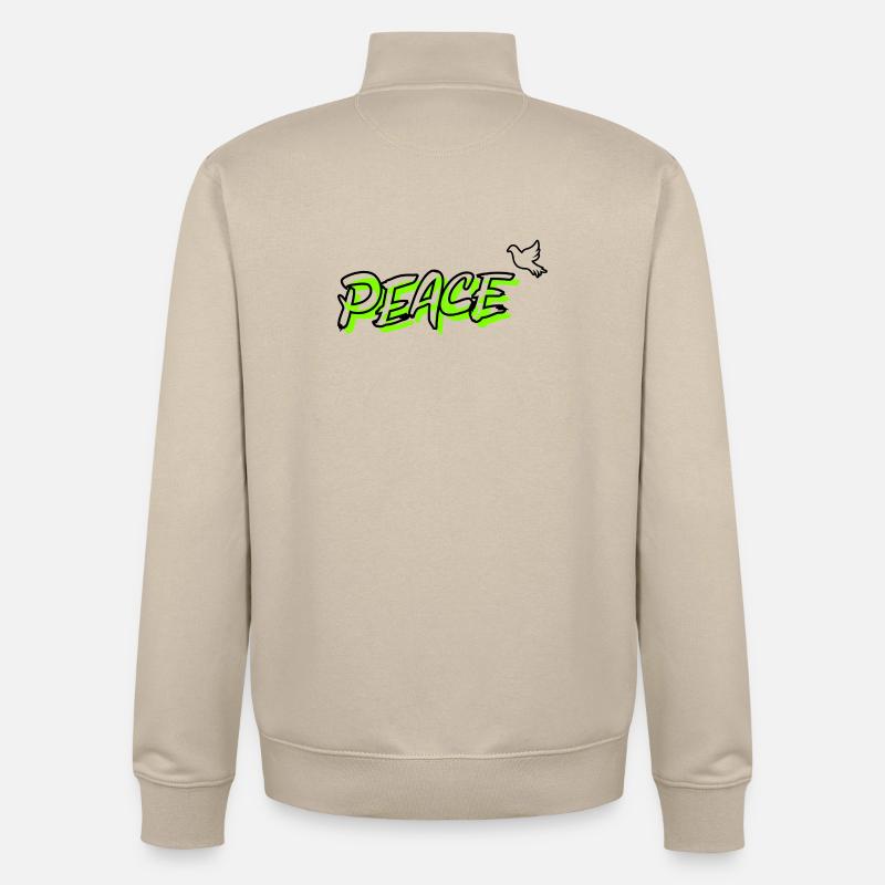 Friede Peace Friedenstaube - Unisex Organic Zip Sweatshirt von Stanley/Stella - Cremebeige