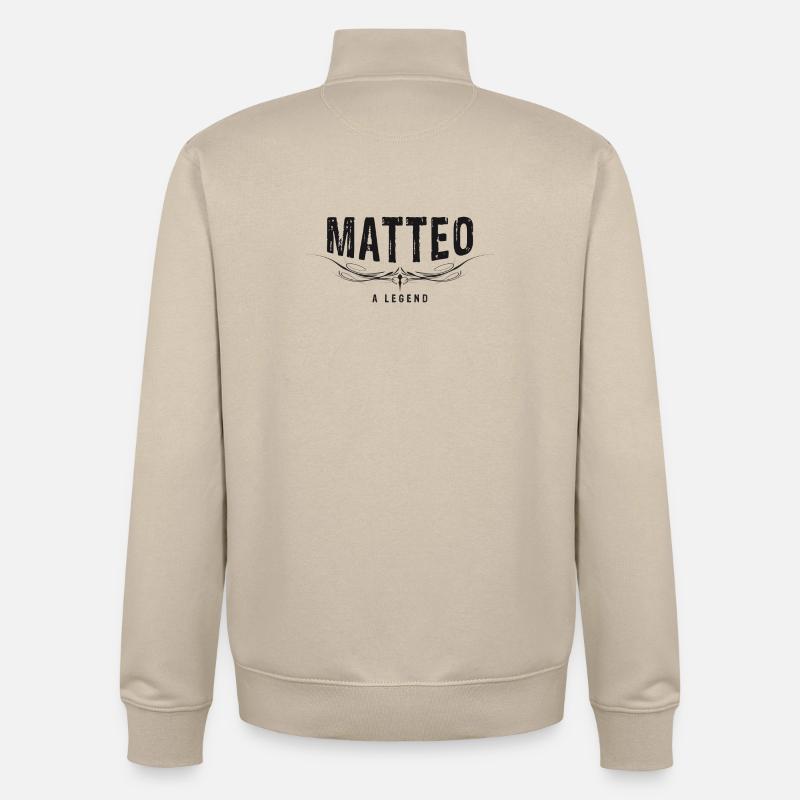MATTEO A LEGEND décoré - Sweat zippé unisexe en coton bio Stanley/Stella - beige crème