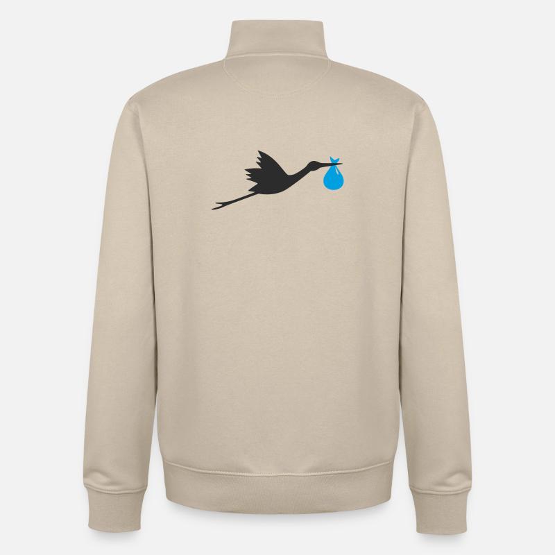 Klapperstorch Baby Junge - Unisex Organic Zip Sweatshirt von Stanley/Stella - Cremebeige