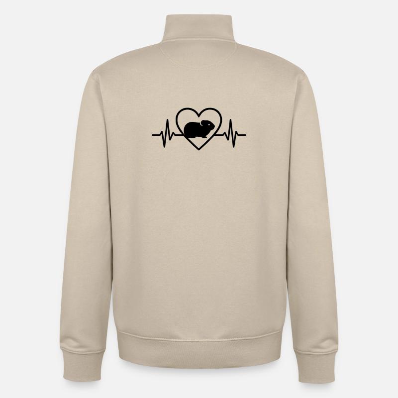 Coeur de cochon d’Inde - Sweat zippé unisexe en coton bio Stanley/Stella - beige crème