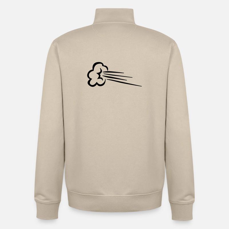 Vitesse de l’effet de bande dessinée - Sweat zippé unisexe en coton bio Stanley/Stella - beige crème