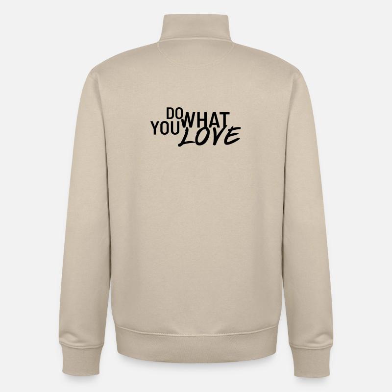 Faites ce que vous aimez - Sweat zippé unisexe en coton bio Stanley/Stella - beige crème