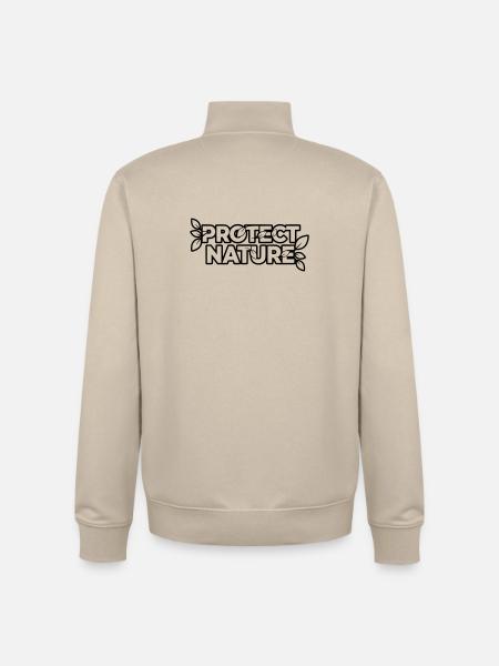Protect Nature | Umweltschutz Statement Vektor - Unisex Organic Zip Sweatshirt von Stanley/Stella - Cremebeige