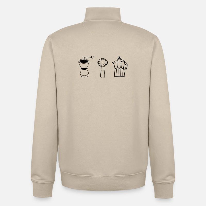 Évolution café  - Sweat zippé unisexe en coton bio Stanley/Stella - beige crème