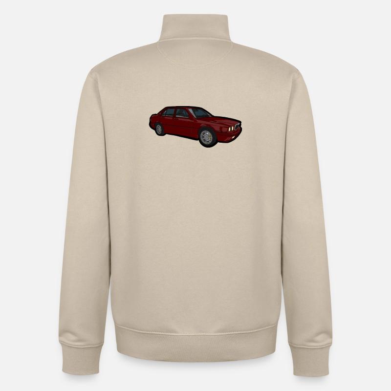 Illustration de voiture rouge Look rétro - Sweat zippé unisexe en coton bio Stanley/Stella - beige crème