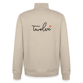12th Birthday Gift Boy Girl - Unisex Organic Zip Sweatshirt by Stanley/Stella - desert dust - Back - AI Model Male 185 dark (185cm)
