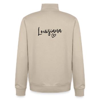 Louisiana Heart Women’s Love Louisiana - Sweat zippé unisexe en coton bio Stanley/Stella - beige crème - Dos - AI Model Male 185 dark (185cm)