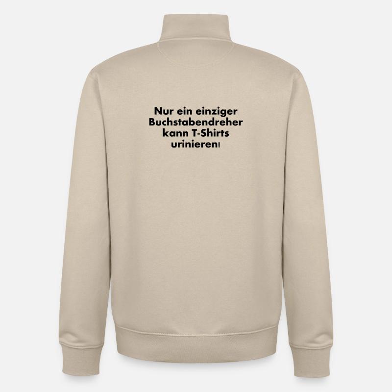 Lettres transposées peuvent uriner T-shirts - Sweat zippé unisexe en coton bio Stanley/Stella - beige crème
