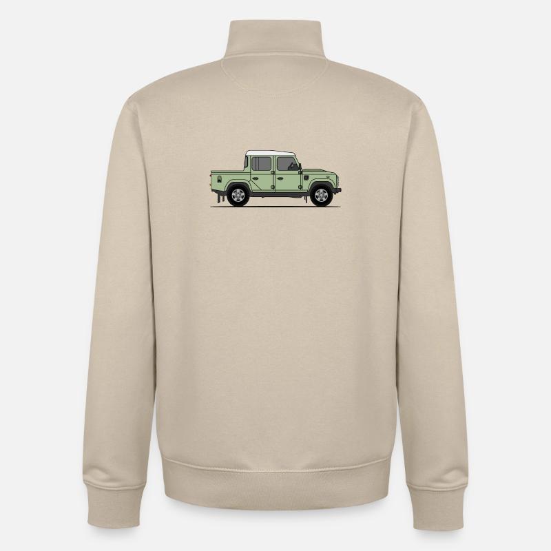 Defender Double Cab - Sweat zippé unisexe en coton bio Stanley/Stella - beige crème