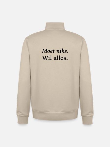 Ich muss nichts tun, will alles - Unisex Organic Zip Sweatshirt von Stanley/Stella - Cremebeige