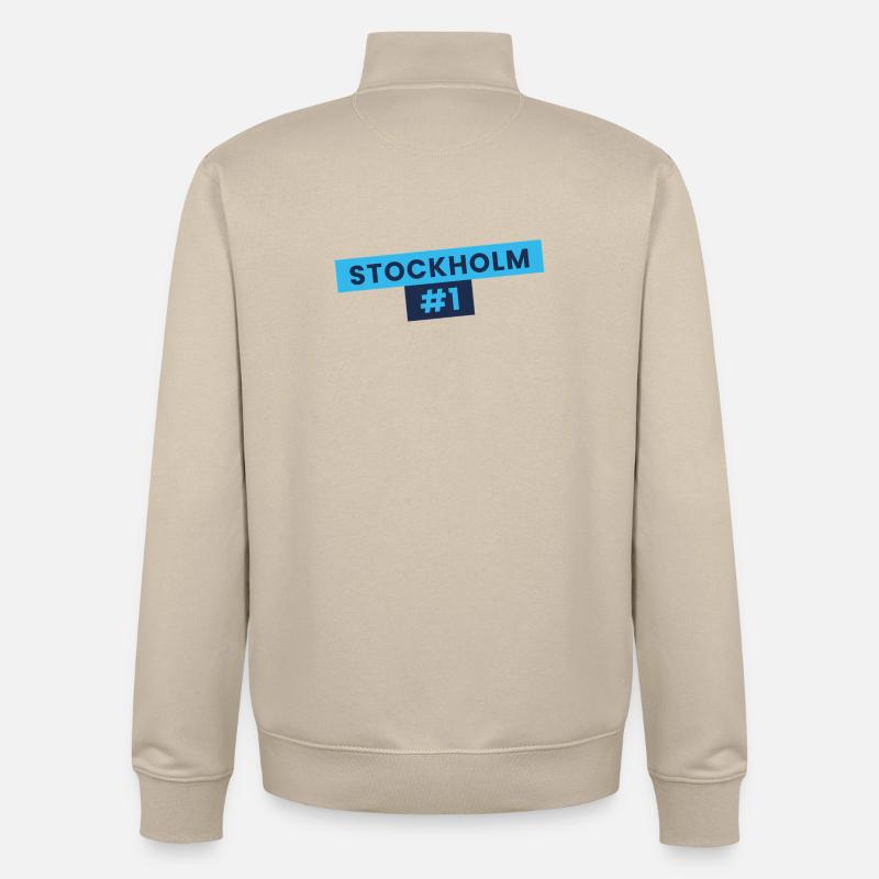 Conception de la bannière Stockholm #1 - Sweat zippé unisexe en coton bio Stanley/Stella - beige crème
