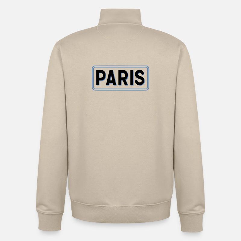 Paris in linearblauer Silhouette - Unisex Organic Zip Sweatshirt von Stanley/Stella - Cremebeige