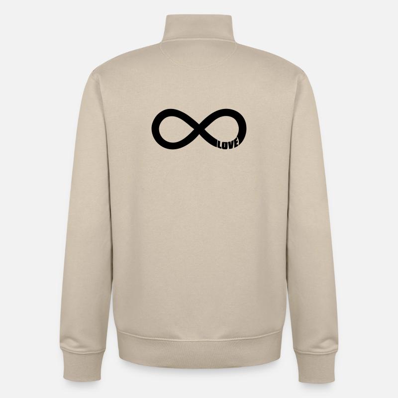 infinite love - liebe - Unisex Organic Zip Sweatshirt von Stanley/Stella - Cremebeige