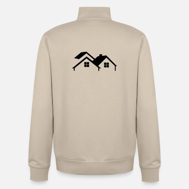 Hauslogo einfach - Unisex Organic Zip Sweatshirt von Stanley/Stella - Cremebeige