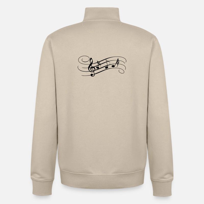 Envolée de notes - Sweat zippé unisexe en coton bio Stanley/Stella - beige crème