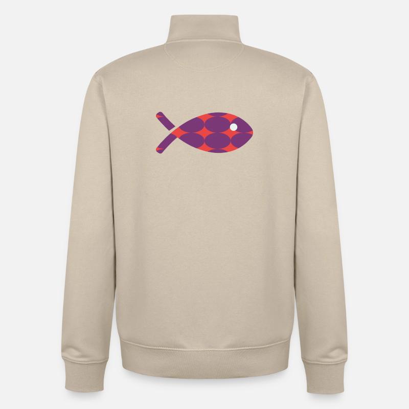 FISCH - Unisex Organic Zip Sweatshirt von Stanley/Stella - Cremebeige
