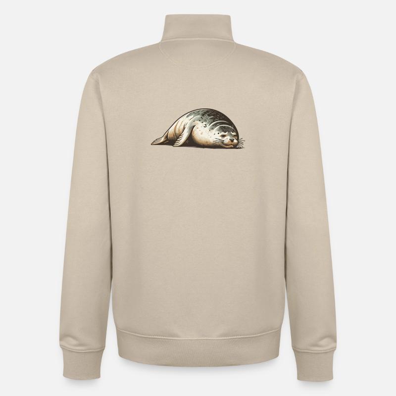 Robbe - Unisex Organic Zip Sweatshirt von Stanley/Stella - Cremebeige