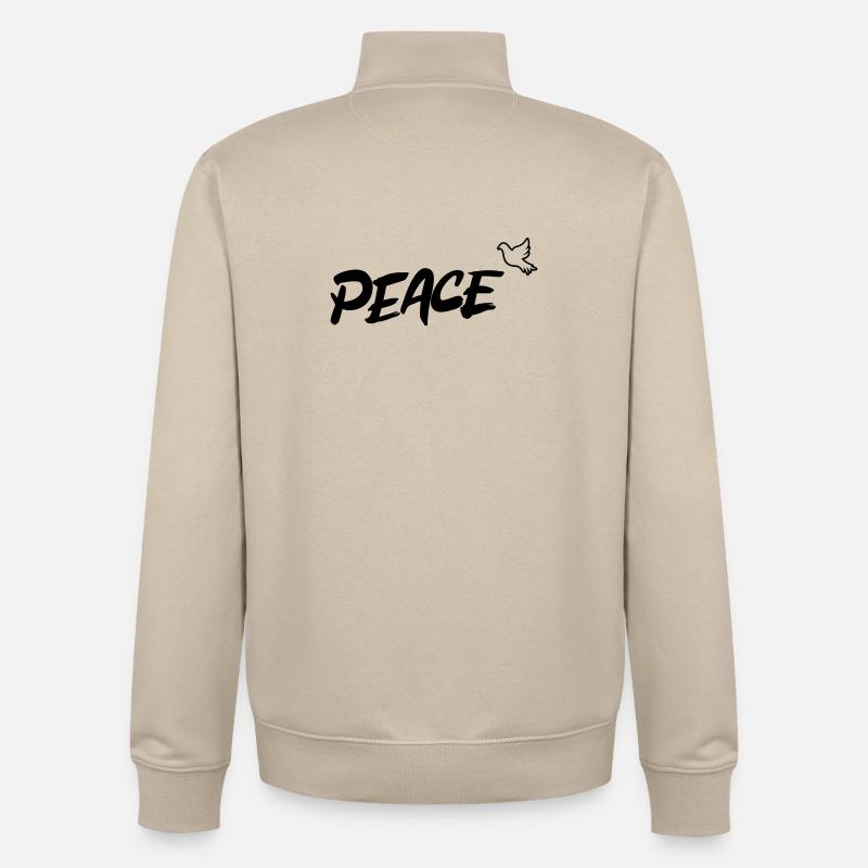 Friede Peace Friedenstaube - Unisex Organic Zip Sweatshirt von Stanley/Stella - Cremebeige