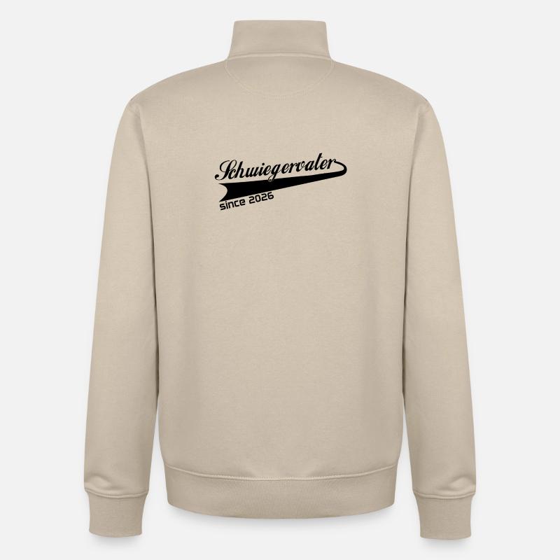 Schwiegervater 2026, bester Schwiegervati ever - Unisex Organic Zip Sweatshirt von Stanley/Stella - Cremebeige