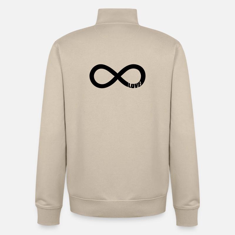 Symbole de l’Amour de l’Infini - Noir - Sweat zippé unisexe en coton bio Stanley/Stella - beige crème