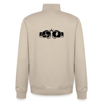Puissance vs Gaz - Sweat zippé unisexe en coton bio Stanley/Stella - beige crème - Dos - AI Model Male 185 dark (185cm)