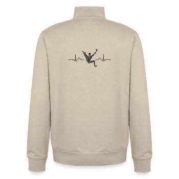 Boulderer Herzschlag Boulder Bouldern - Unisex Organic Zip Sweatshirt von Stanley/Stella - Cremebeige - Hinten - AI Model Male 185 dark (185cm)