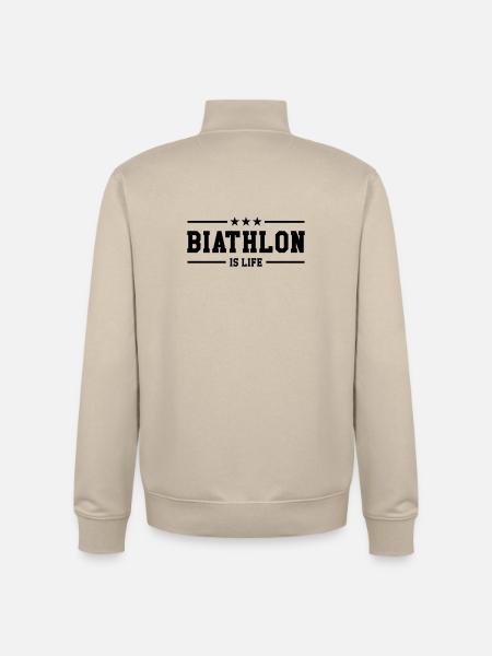 Biathlon is life - Unisex Organic Zip Sweatshirt by Stanley/Stella - desert dust