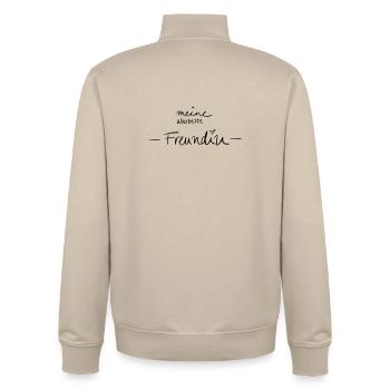 Meine allerbeste Freundin - Unisex Organic Zip Sweatshirt von Stanley/Stella - Cremebeige - Hinten - AI Model Male 185 dark (185cm)