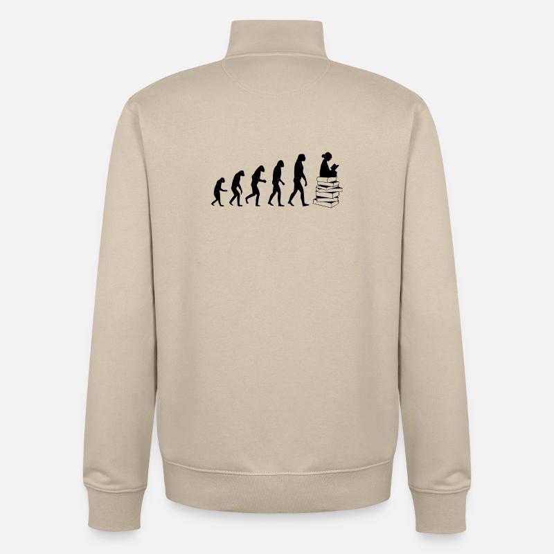 Read evolution - Unisex Organic Zip Sweatshirt by Stanley/Stella - desert dust