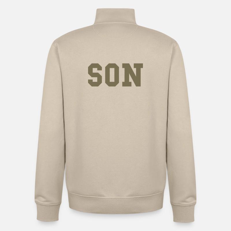 SON – Déclaration de style universitaire - Sweat zippé unisexe en coton bio Stanley/Stella - beige crème