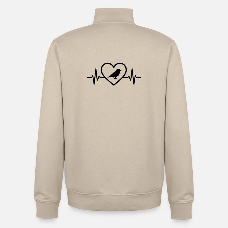 Vogel Herz - Unisex Organic Zip Sweatshirt von Stanley/Stella - Cremebeige