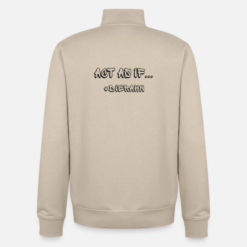 Agissez comme si... #dierahn - Sweat zippé unisexe en coton bio Stanley/Stella - beige crème