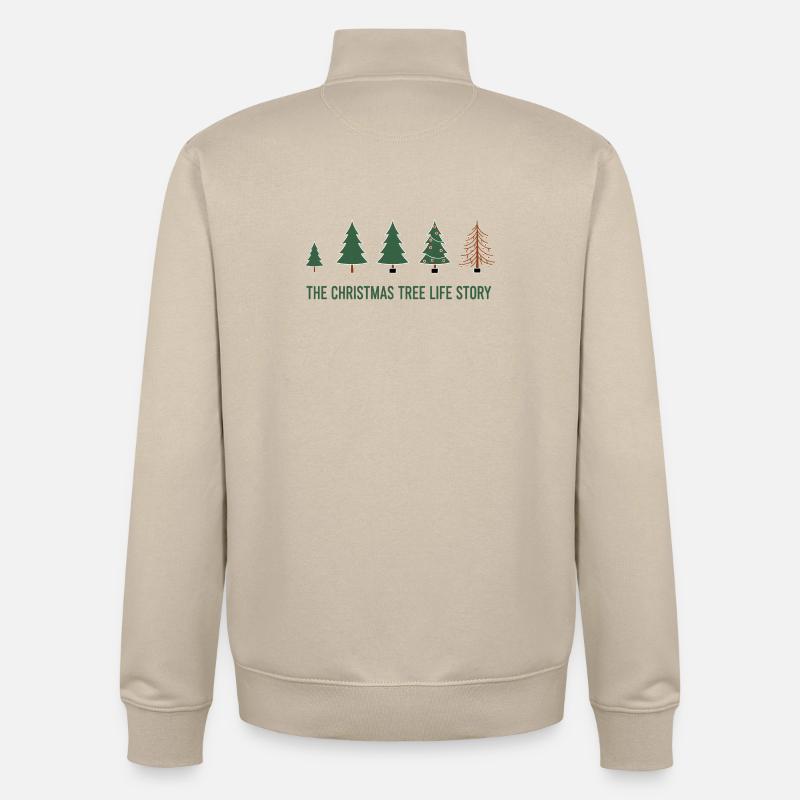 Christmas Tree Evolution – Funny Xmas Design - Unisex Organic Zip Sweatshirt by Stanley/Stella - desert dust