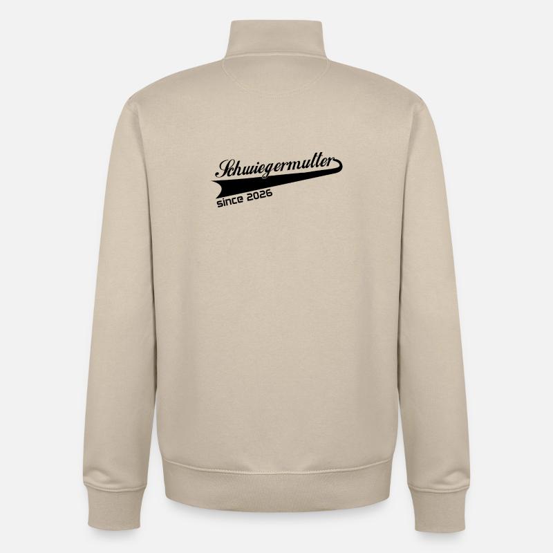 schwiegermutter 2026, beste schwiegermutter ever - Unisex Organic Zip Sweatshirt von Stanley/Stella - Cremebeige