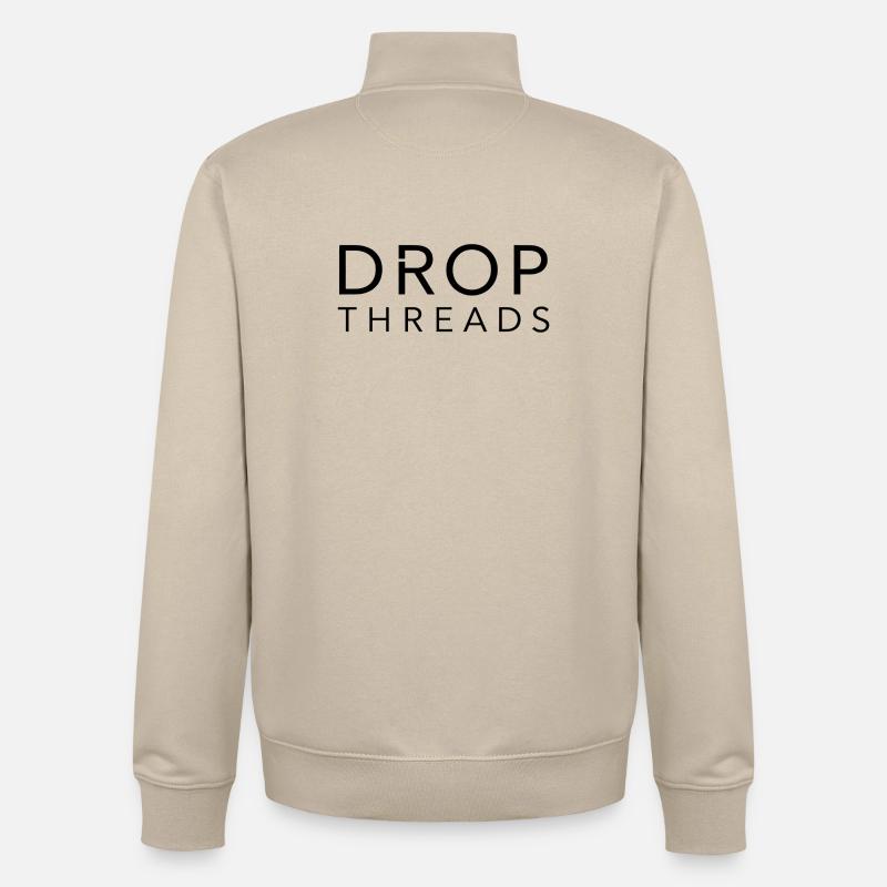 Drop Threads: Minimalistische Typografie - Unisex Organic Zip Sweatshirt von Stanley/Stella - Cremebeige