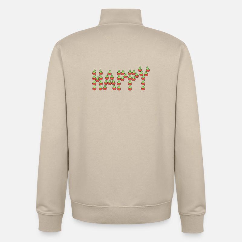 Tomates heureuses - Sweat zippé unisexe en coton bio Stanley/Stella - beige crème