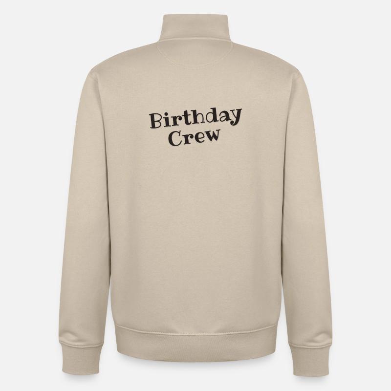 Équipe d’anniversaire - Sweat zippé unisexe en coton bio Stanley/Stella - beige crème