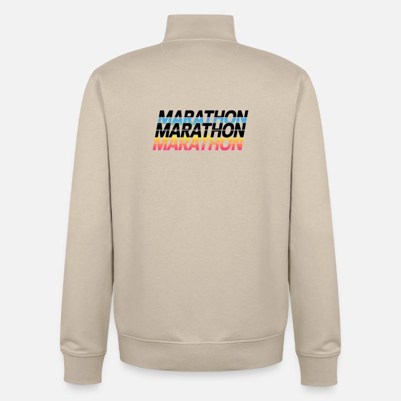 Marathon Gradient Typography - Unisex Organic Zip Sweatshirt by Stanley/Stella - desert dust