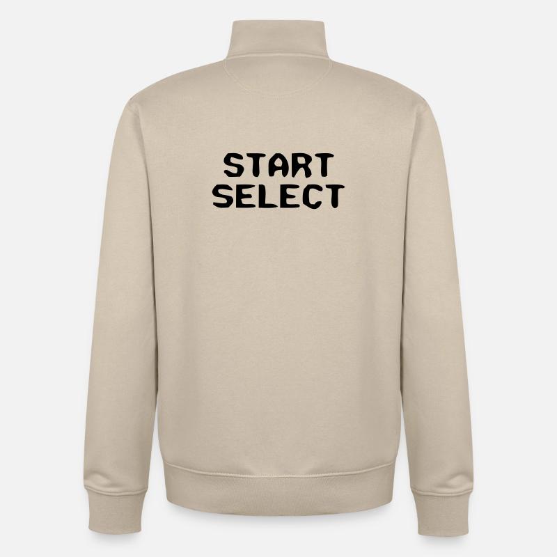 Start Select 8-Bit Text - Unisex Organic Zip Sweatshirt by Stanley/Stella - desert dust